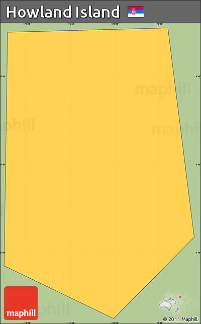 Savanna Style Simple Map of Howland Island, cropped outside