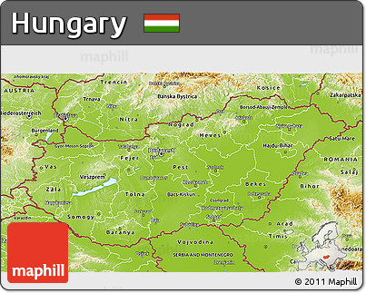 Physical 3D Map of Hungary