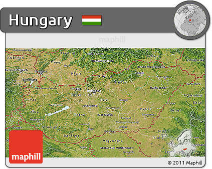 Satellite 3D Map of Hungary