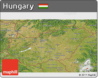 Satellite 3D Map of Hungary