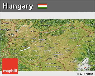 Satellite 3D Map of Hungary
