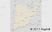 Shaded Relief 3D Map of Bács-Kiskun, desaturated