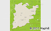 Shaded Relief 3D Map of Bács-Kiskun, physical outside