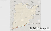 Shaded Relief 3D Map of Bács-Kiskun, semi-desaturated