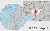 Gray Location Map of Bács-Kiskun, highlighted country, within the entire country