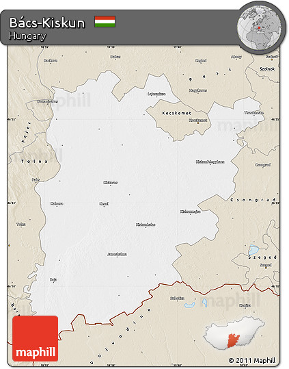 Classic Style Map of Bács-Kiskun