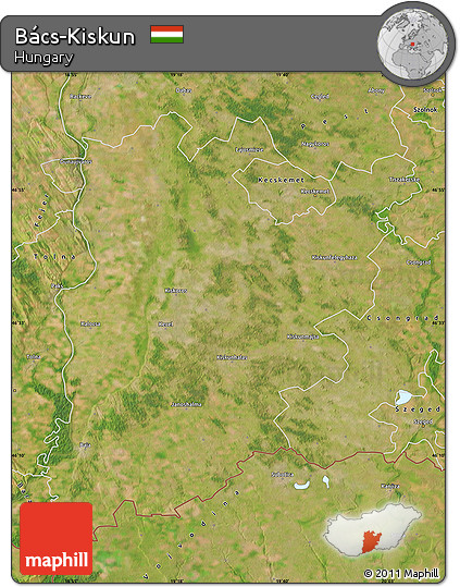 Satellite Map of Bács-Kiskun