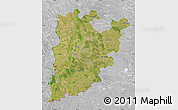 Satellite Map of Bács-Kiskun, lighten, desaturated