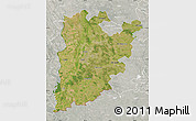 Satellite Map of Bács-Kiskun, lighten, semi-desaturated
