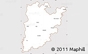 Classic Style Simple Map of Bács-Kiskun, cropped outside