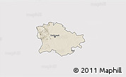 Shaded Relief 3D Map of Budapest, cropped outside