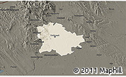 Shaded Relief 3D Map of Budapest, darken