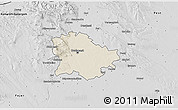 Shaded Relief 3D Map of Budapest, desaturated