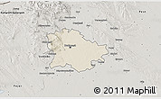 Shaded Relief 3D Map of Budapest, semi-desaturated
