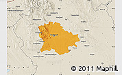 Political Map of Budapest, shaded relief outside