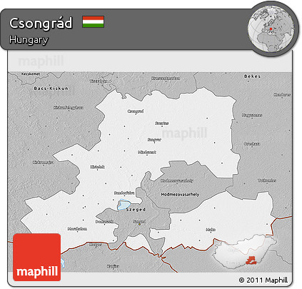 Gray 3D Map of Csongrád
