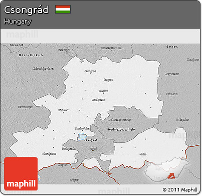 Gray 3D Map of Csongrád