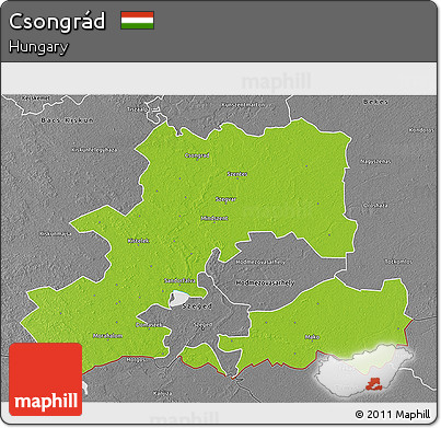 Physical 3D Map of Csongrád, desaturated