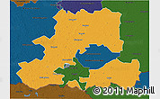 Political 3D Map of Csongrád, darken