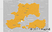 Political 3D Map of Csongrád, lighten, desaturated