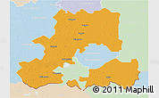 Political 3D Map of Csongrád, lighten