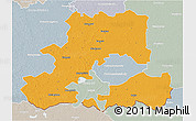 Political 3D Map of Csongrád, lighten, semi-desaturated