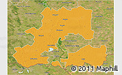Political 3D Map of Csongrád, satellite outside