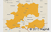 Political 3D Map of Csongrád, shaded relief outside
