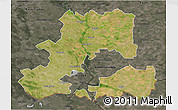 Satellite 3D Map of Csongrád, darken, semi-desaturated