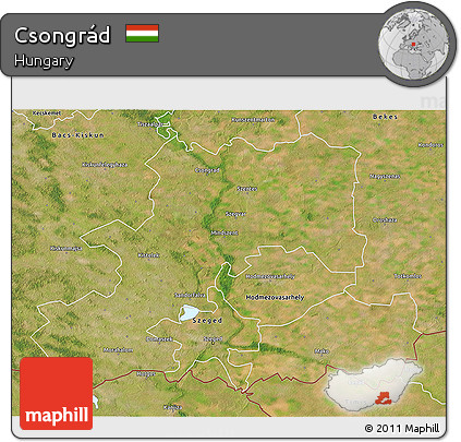 Satellite 3D Map of Csongrád