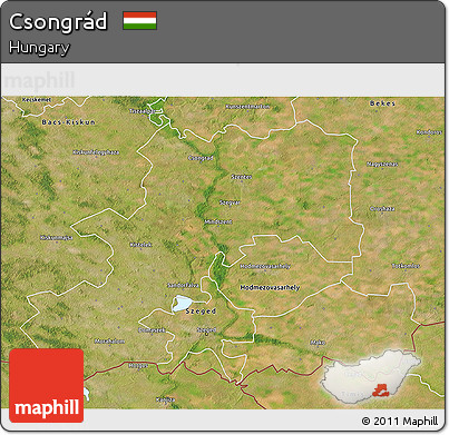 Satellite 3D Map of Csongrád