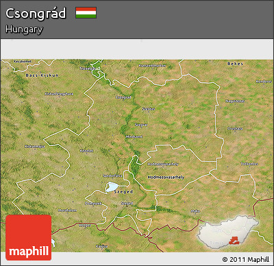 Satellite 3D Map of Csongrád