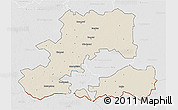 Shaded Relief 3D Map of Csongrád, lighten, desaturated