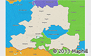 Shaded Relief 3D Map of Csongrád, political outside