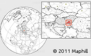 Blank Location Map of Csongrád, highlighted country, within the entire country