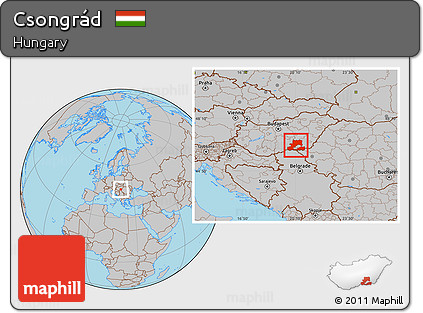 Gray Location Map of Csongrád