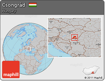 Gray Location Map of Csongrád