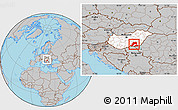 Gray Location Map of Csongrád, highlighted country, within the entire country