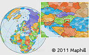 Political Location Map of Csongrád, within the entire country
