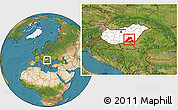 Satellite Location Map of Csongrád, highlighted country