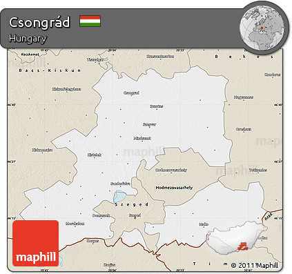 Classic Style Map of Csongrád