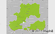 Physical Map of Csongrád, lighten, desaturated