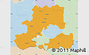 Political Map of Csongrád, lighten