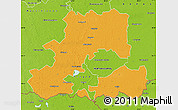 Political Map of Csongrád, physical outside