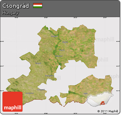 Satellite Map of Csongrád, cropped outside