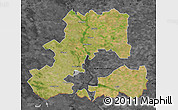 Satellite Map of Csongrád, darken, desaturated