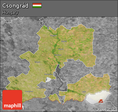 Satellite Map of Csongrád, desaturated