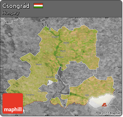 Satellite Map of Csongrád, desaturated