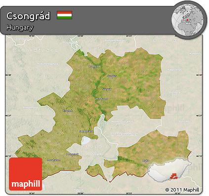 Satellite Map of Csongrád, lighten