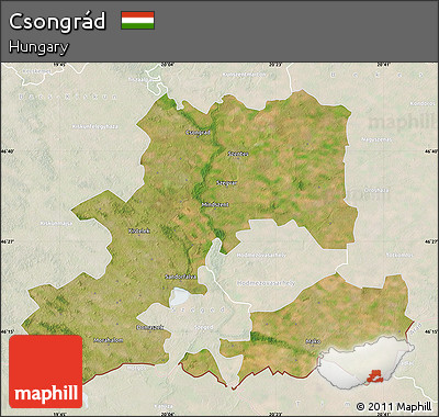 Satellite Map of Csongrád, lighten